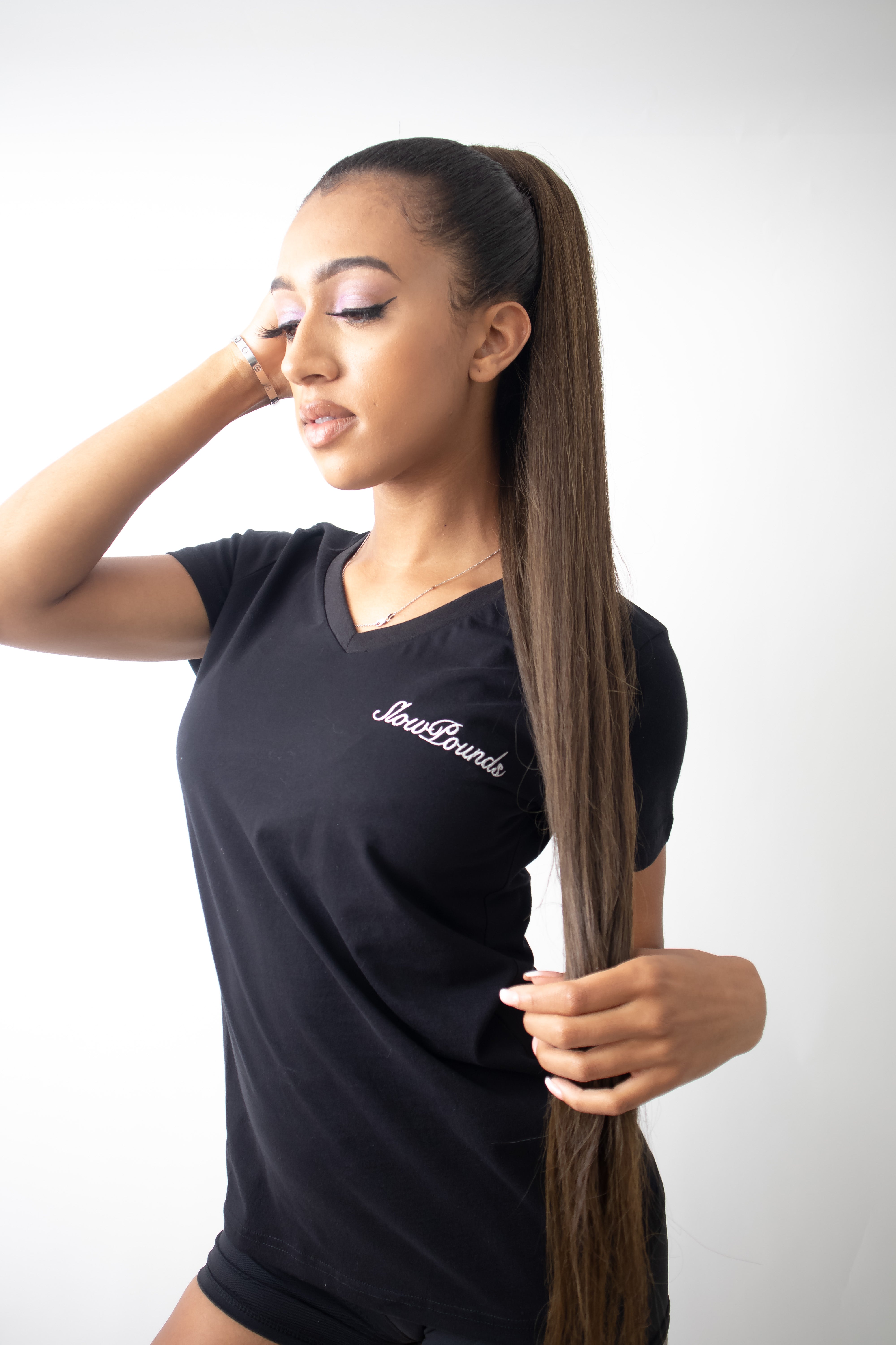 Sp Signature V.neck T.shirt(Black)